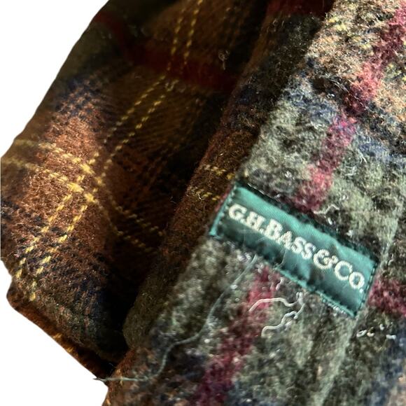 GH Bass & Co Shirt Mens XL Camping Plaid Flannel Long Sleeves Button Down Brown - Picture 5 of 10